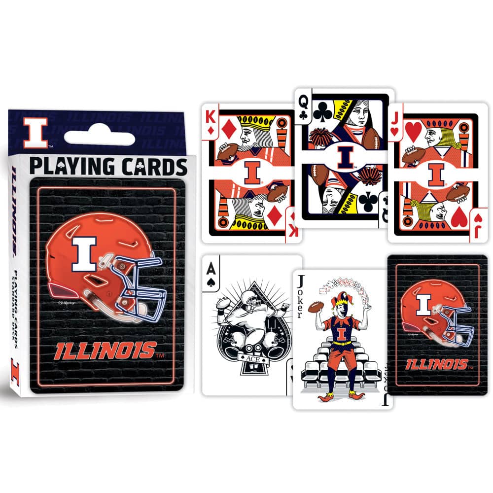 Illinois Fighting Illini Neon-Styled Playing Cards - 54 Card Deck - Image 3