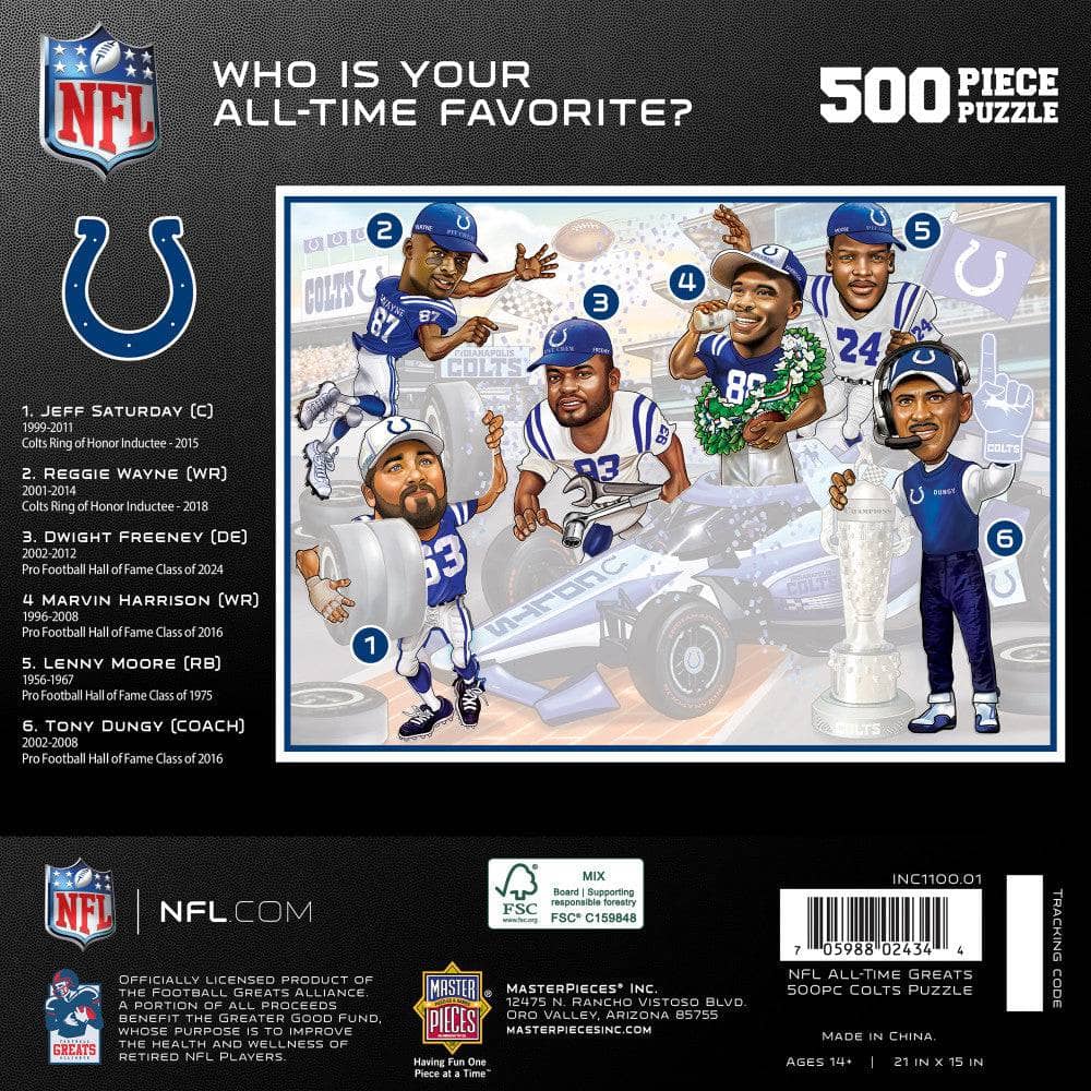 Indianapolis Colts - All Time Greats 500 Piece Jigsaw Puzzle - Image 3