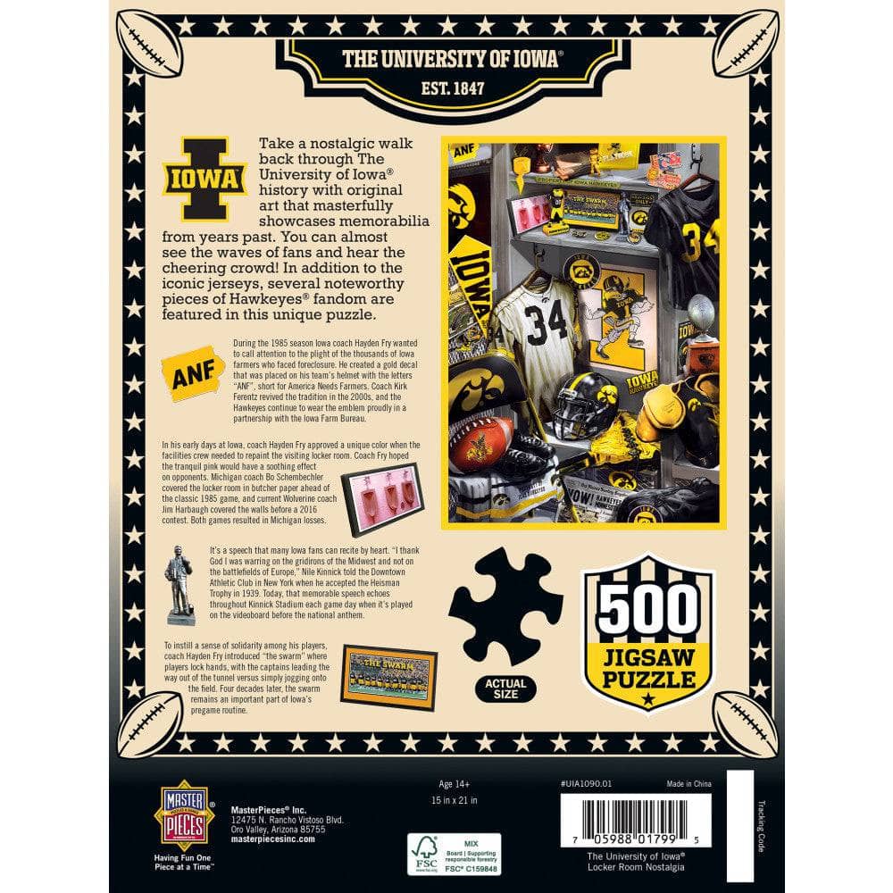 Iowa Hawkeyes - Locker Room 500 Piece Jigsaw Puzzle - Image 3