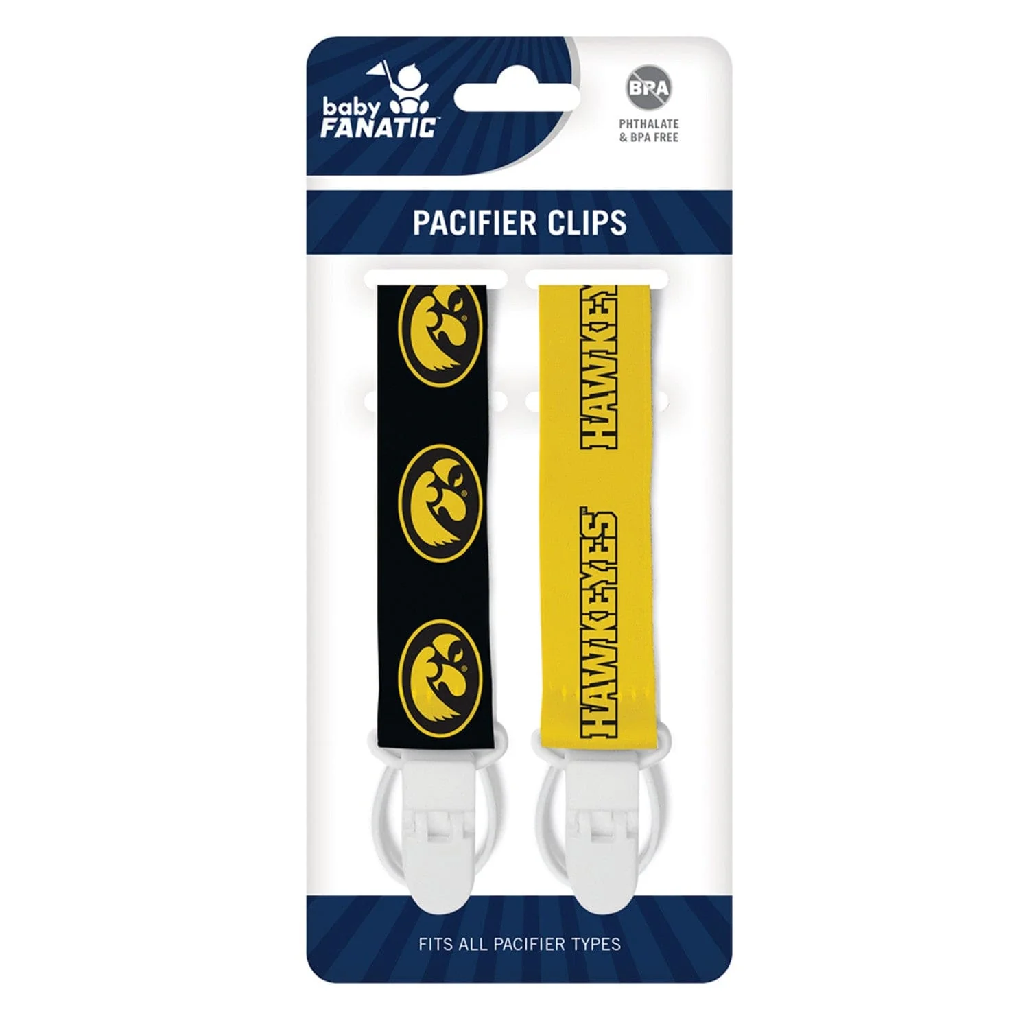 Iowa Hawkeyes - Pacifier Clip 2-Pack - Image 2