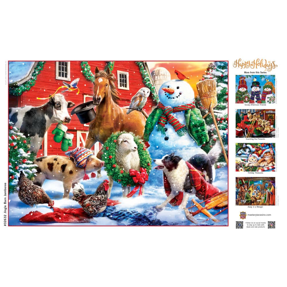 Happy Holidays - Jingle Barn Jamboree 300 Piece EZ Grip Jigsaw Puzzle - Image 4