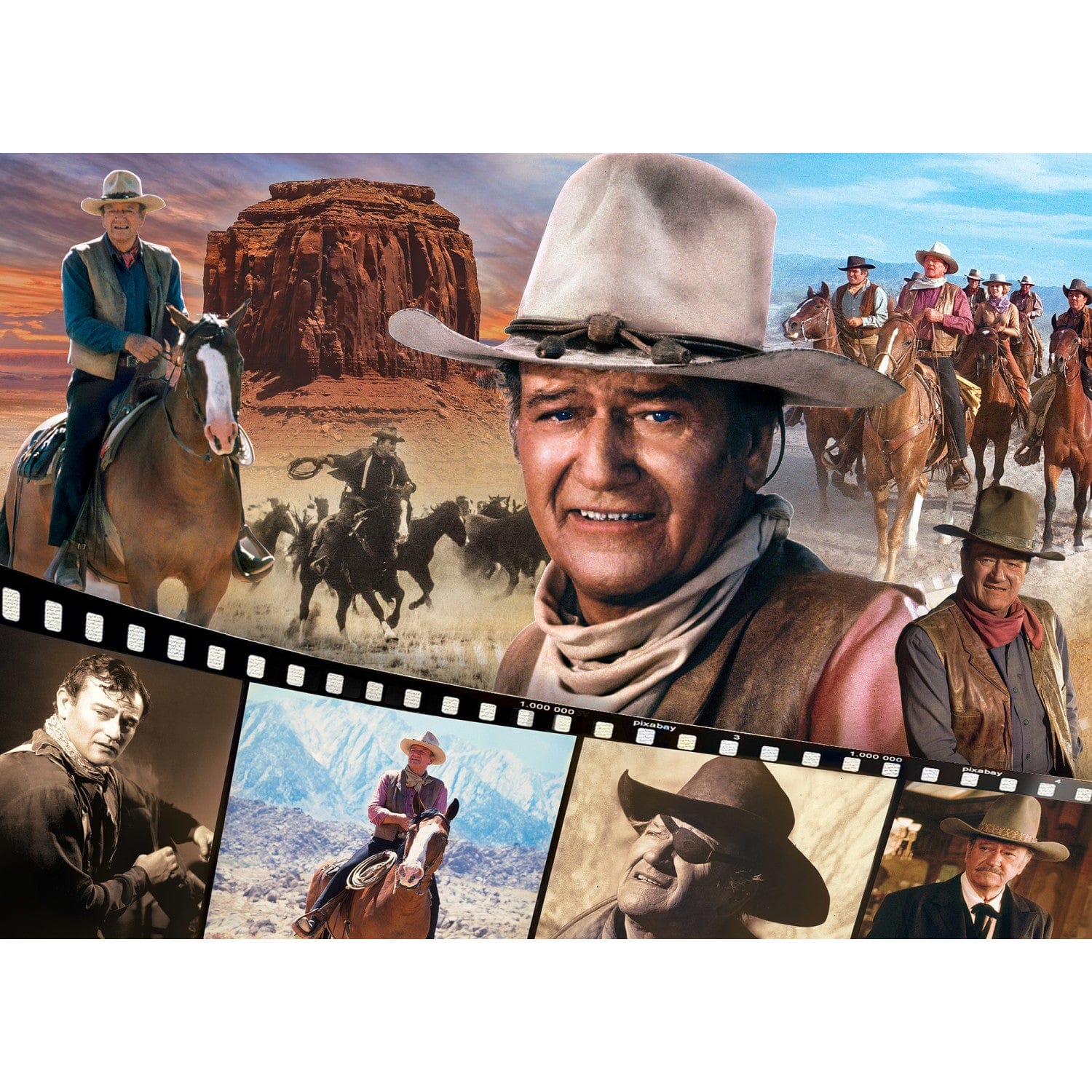 John Wayne Collection - Legend of the Silver Screen 1000 Piece Jigsaw Puzzle - Image 2