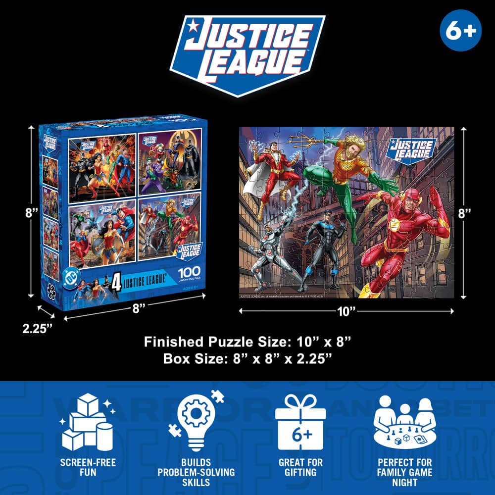 Justice League 4-Pack 100 Piece Jigsaw Puzzles - Image 8