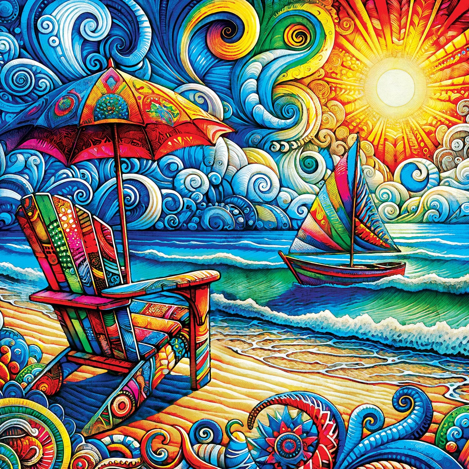 Kaleidoscope - Beach Day 1000 Piece Jigsaw Puzzle - Image 2