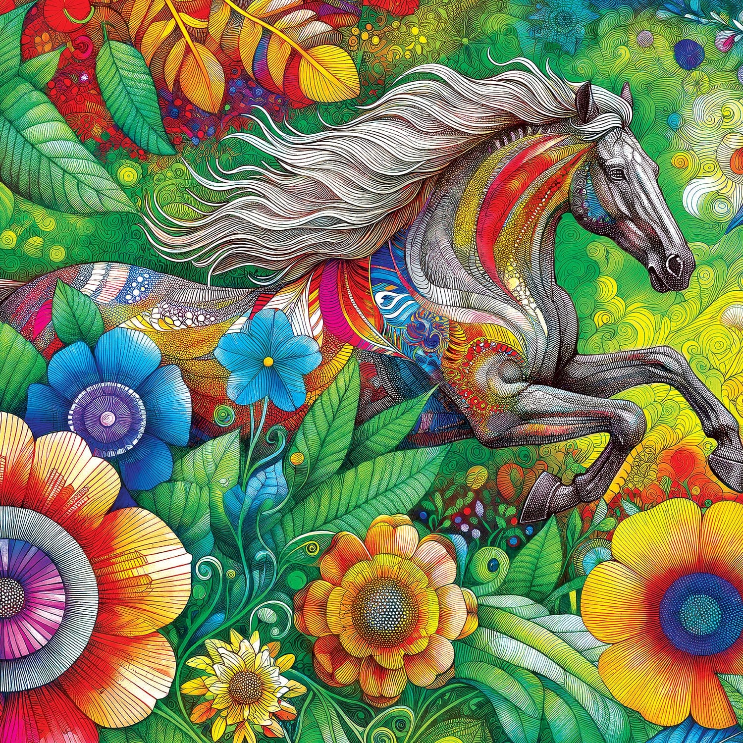Kaleidoscope - Summer Stallion 300 Piece EZ Grip Jigsaw Puzzle - Image 2