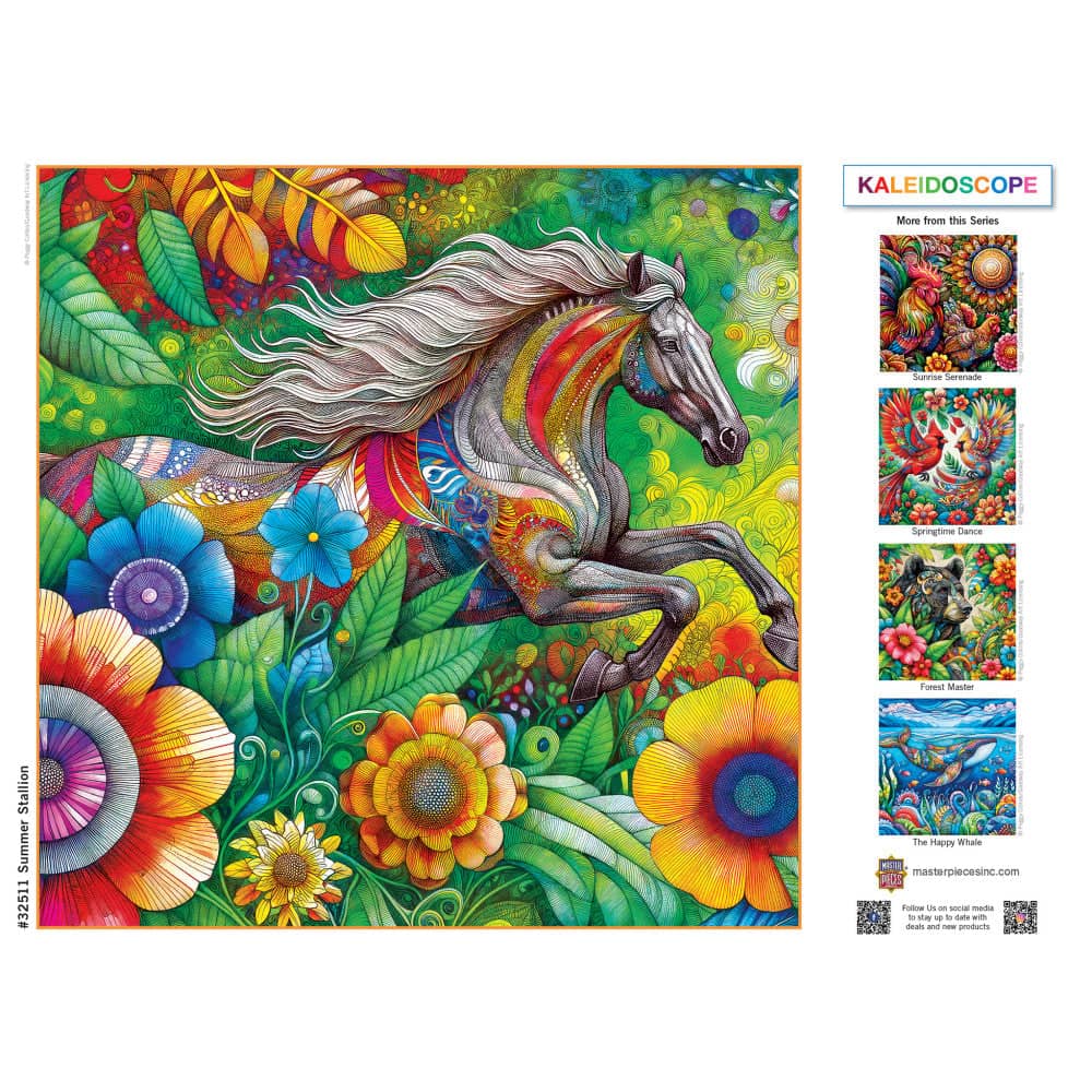 Kaleidoscope - Summer Stallion 300 Piece EZ Grip Jigsaw Puzzle - Image 4