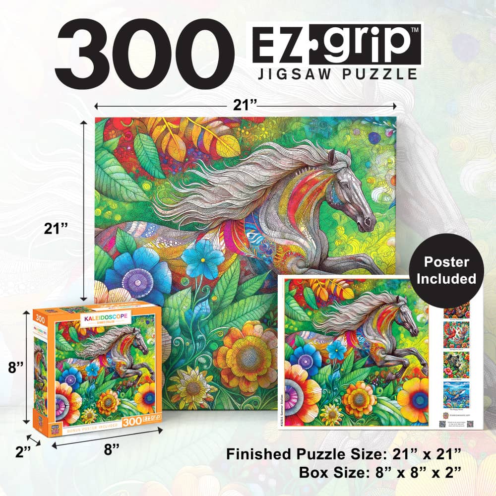 Kaleidoscope - Summer Stallion 300 Piece EZ Grip Jigsaw Puzzle - Image 5