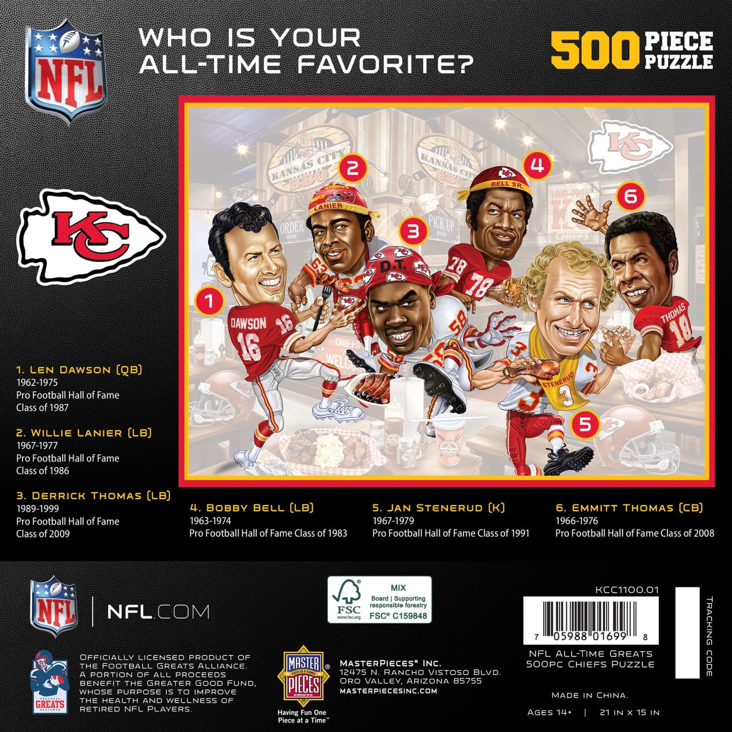Kansas City Chiefs - All Time Greats 500 Piece Jigsaw Puzzle - Image 3