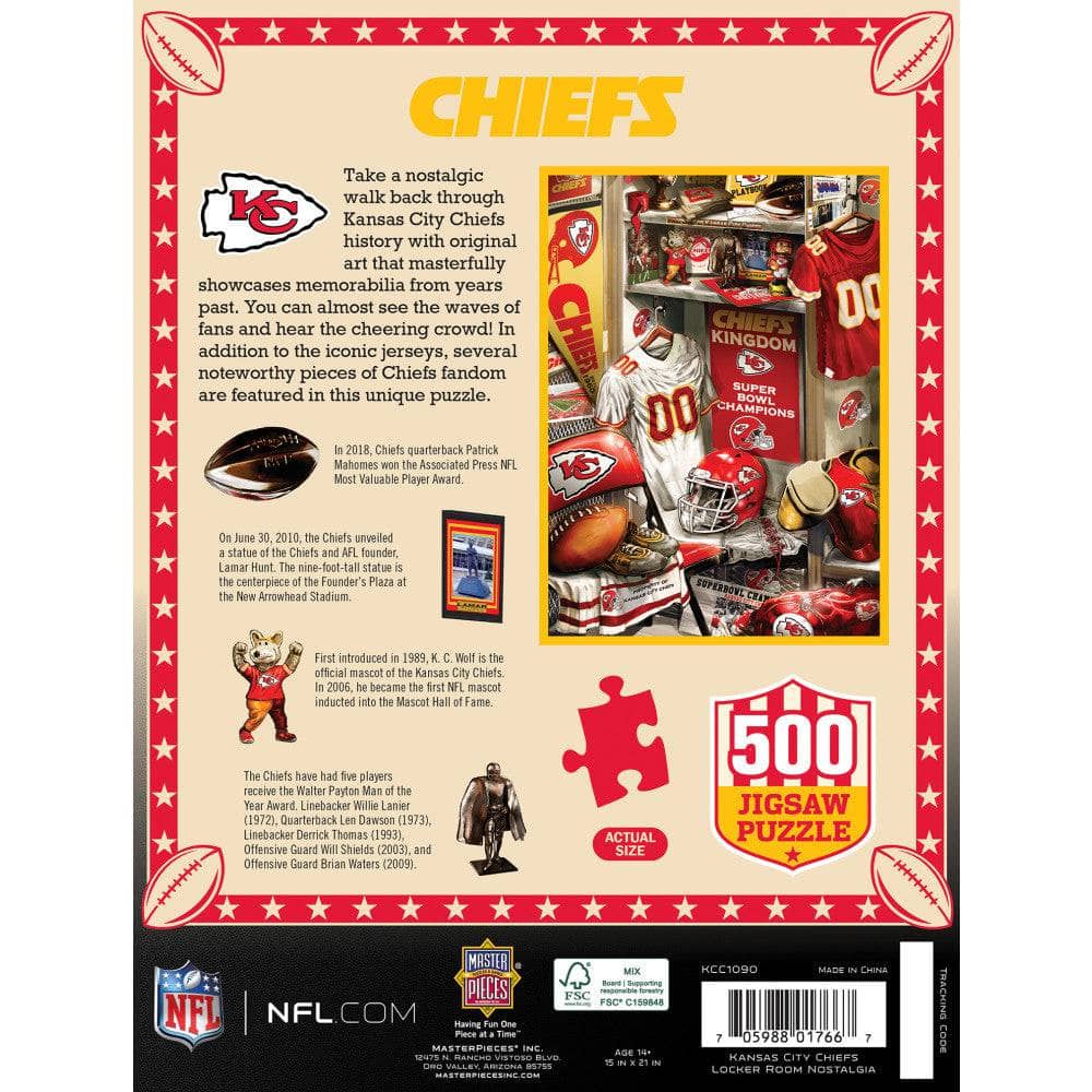 Kansas City Chiefs - Locker Room 500 Piece Jigsaw Puzzle - Image 3