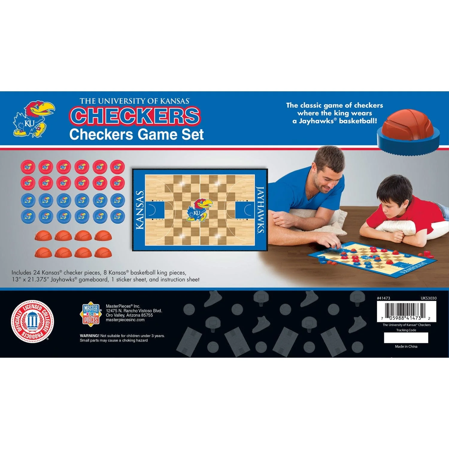 Kansas Jayhawks Checkers Board Game - Image 3