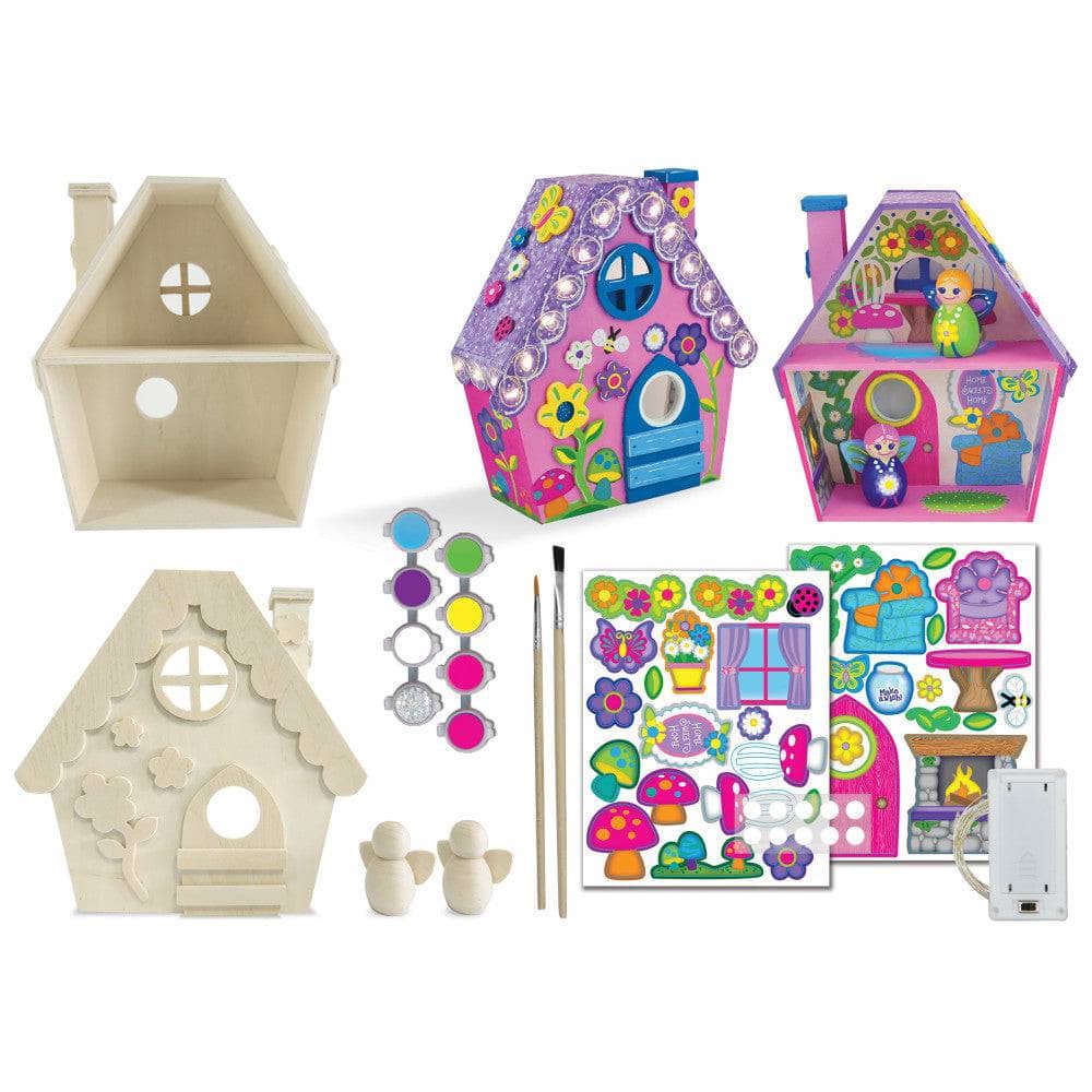 Light-Up Fairy House Wood Craft & Paint Kit - Image 2