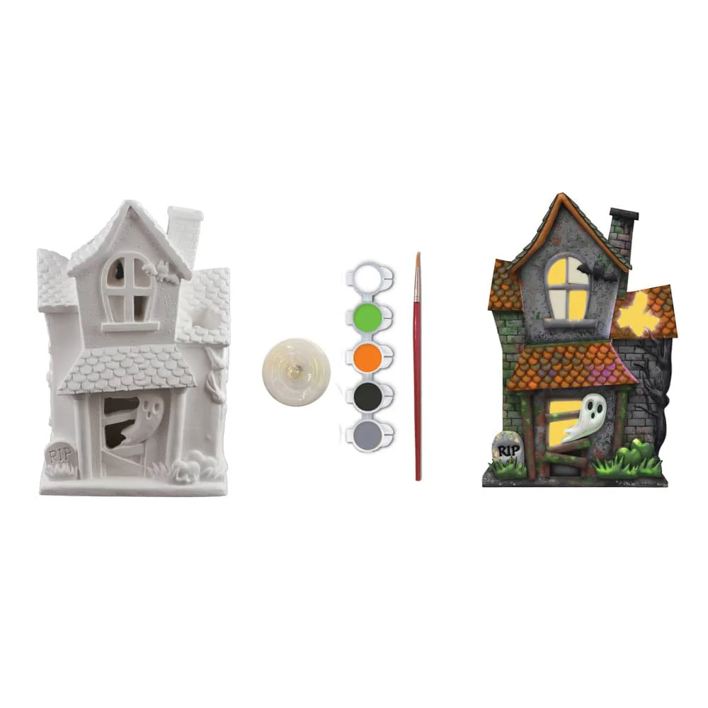 Haunted House - 6" Light-Up Plaster Paint Kit - Image 2