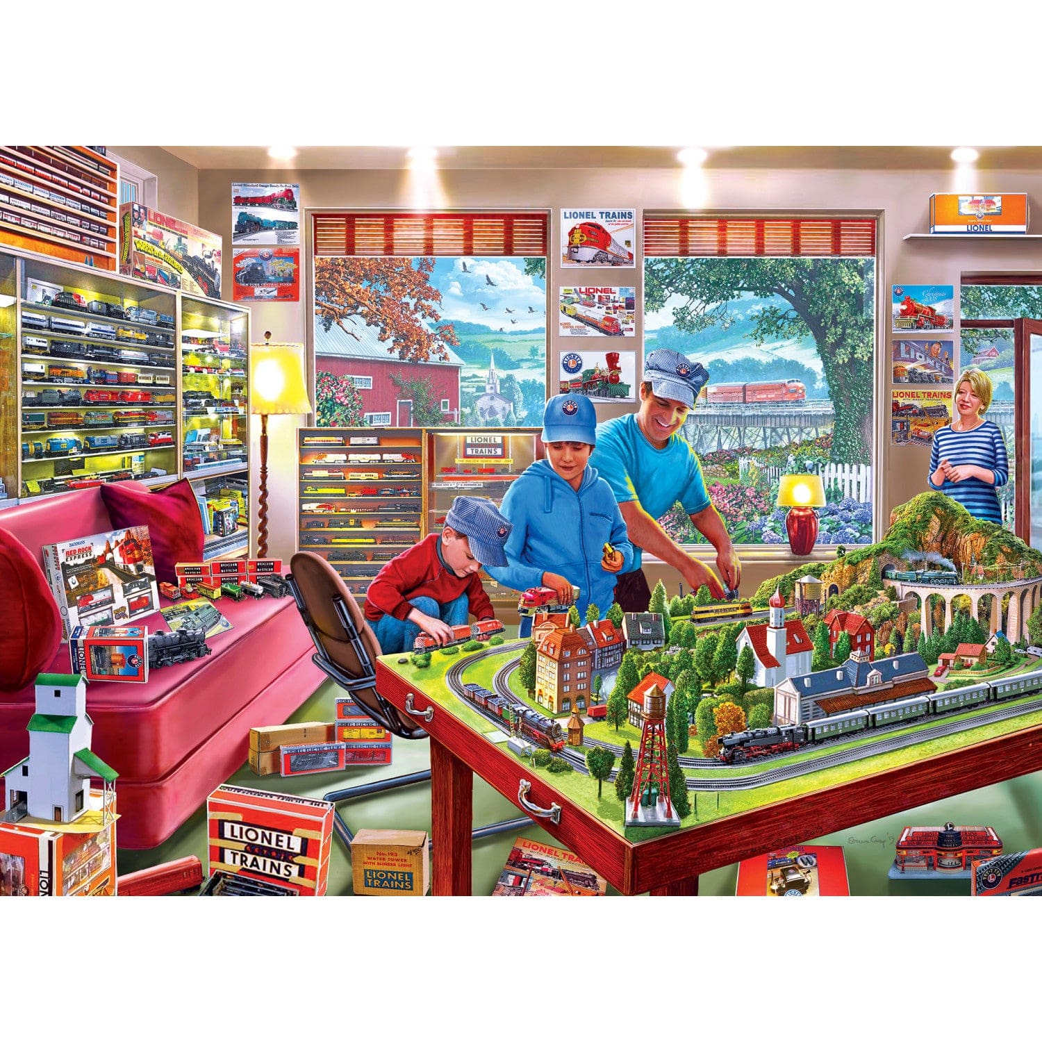 Lionel Trains - The Boy's Playroom 1000 Piece Jigsaw Puzzle - Image 2