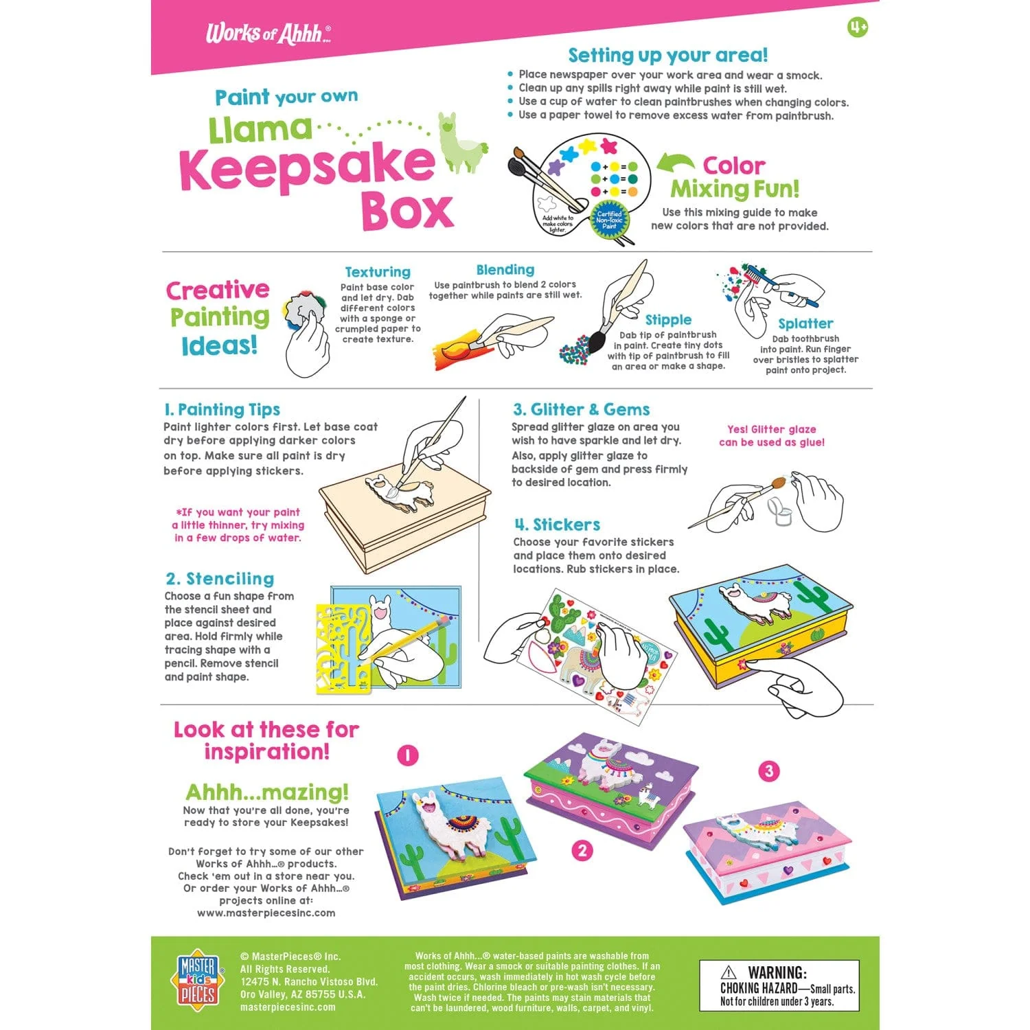 Llama Keepsake Box Wood Craft & Paint Kit - Image 4