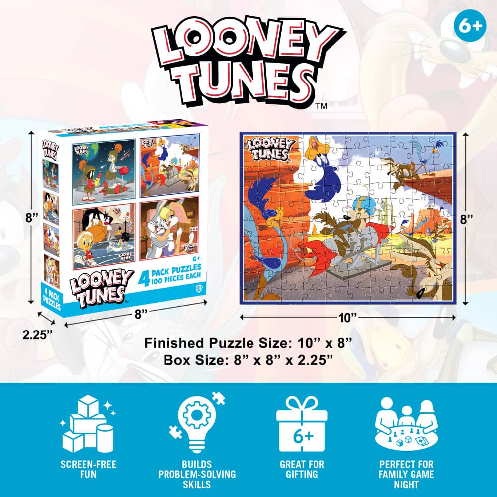 Looney Tunes 4-Pack 100 Piece Jigsaw Puzzles - Image 8