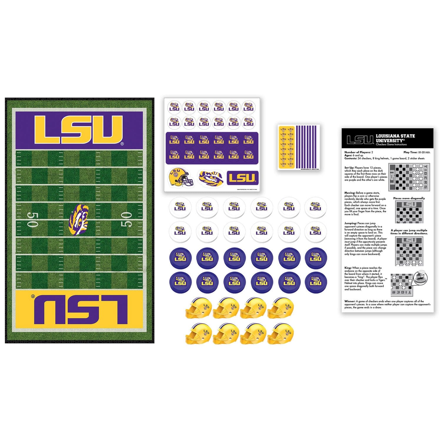 LSU Tigers Checkers Board Game - Image 2