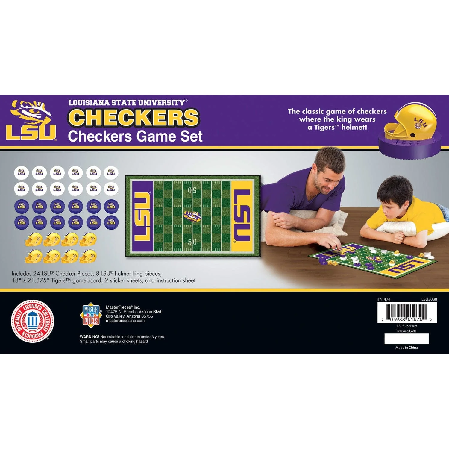LSU Tigers Checkers Board Game - Image 3