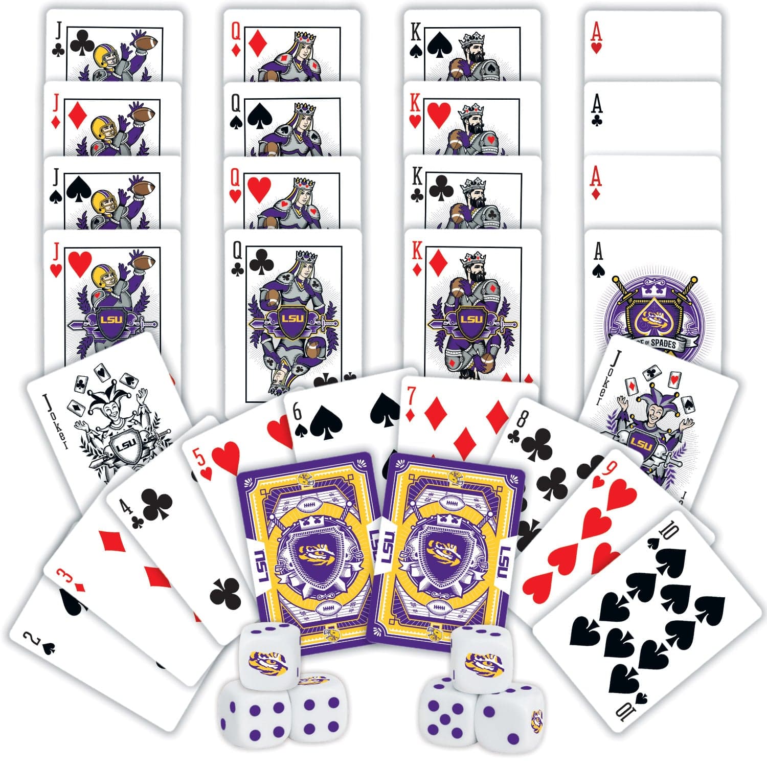 LSU Tigers - 2-Pack Playing Cards & Dice Set - Image 2