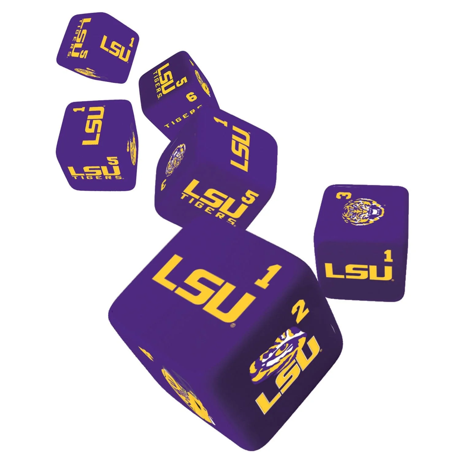 LSU Tigers Dice Set - 19mm - Image 2