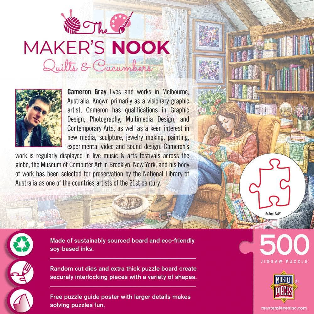 Maker's Nook - Quilts & Cucumbers 500 Piece Jigsaw Puzzle - Image 3
