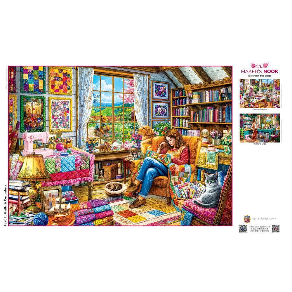 Maker's Nook - Quilts & Cucumbers 500 Piece Jigsaw Puzzle - Image 4