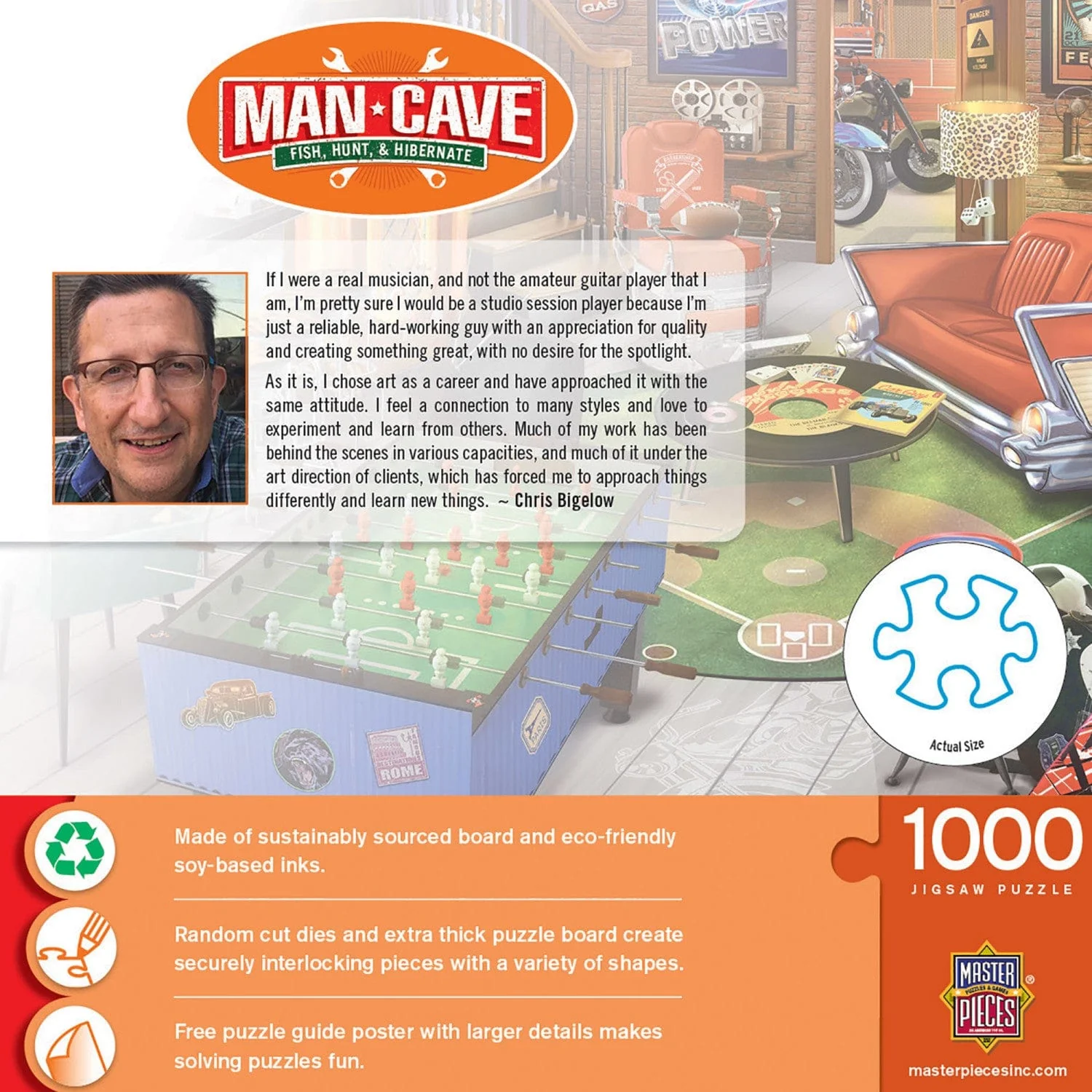 Man Cave - Basement Bliss 1000 Piece Jigsaw Puzzle - Image 3