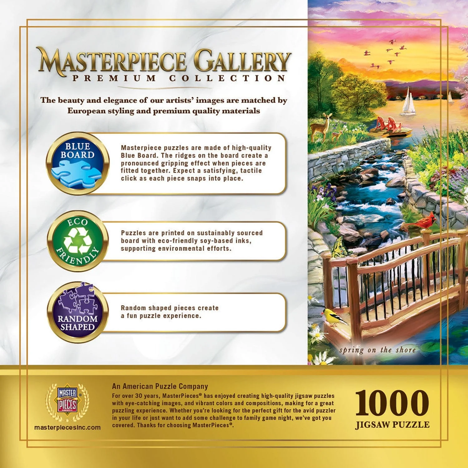 Masterpiece Gallery - Spring on the Shore 1000 Piece Jigsaw Puzzle - Image 3