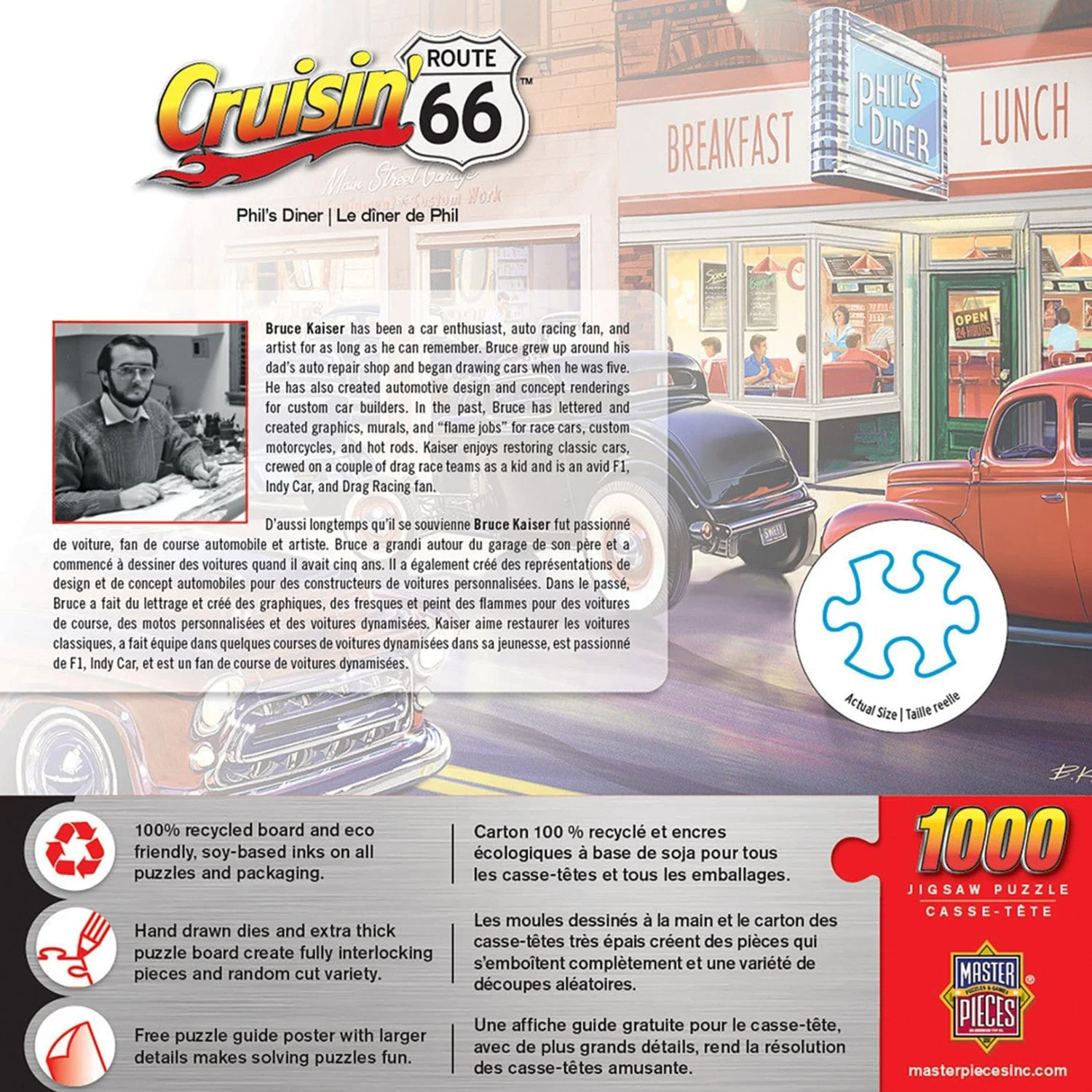 Cruisin' Route 66 - Phil's Diner 1000 Piece Jigsaw Puzzle - Image 3
