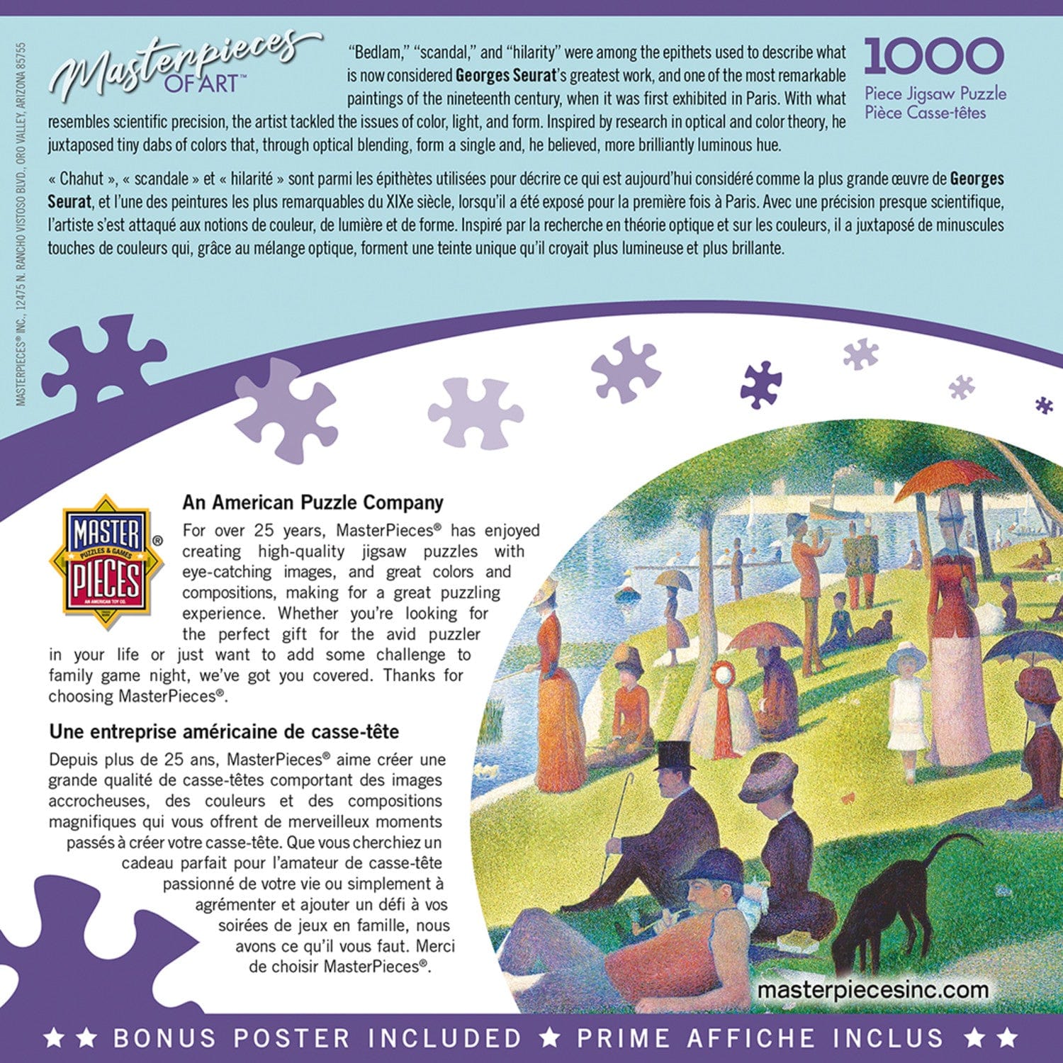 MasterPieces of Art - A Sunday on La Grande Jatte 1000 Piece Jigsaw Puzzle - Image 3
