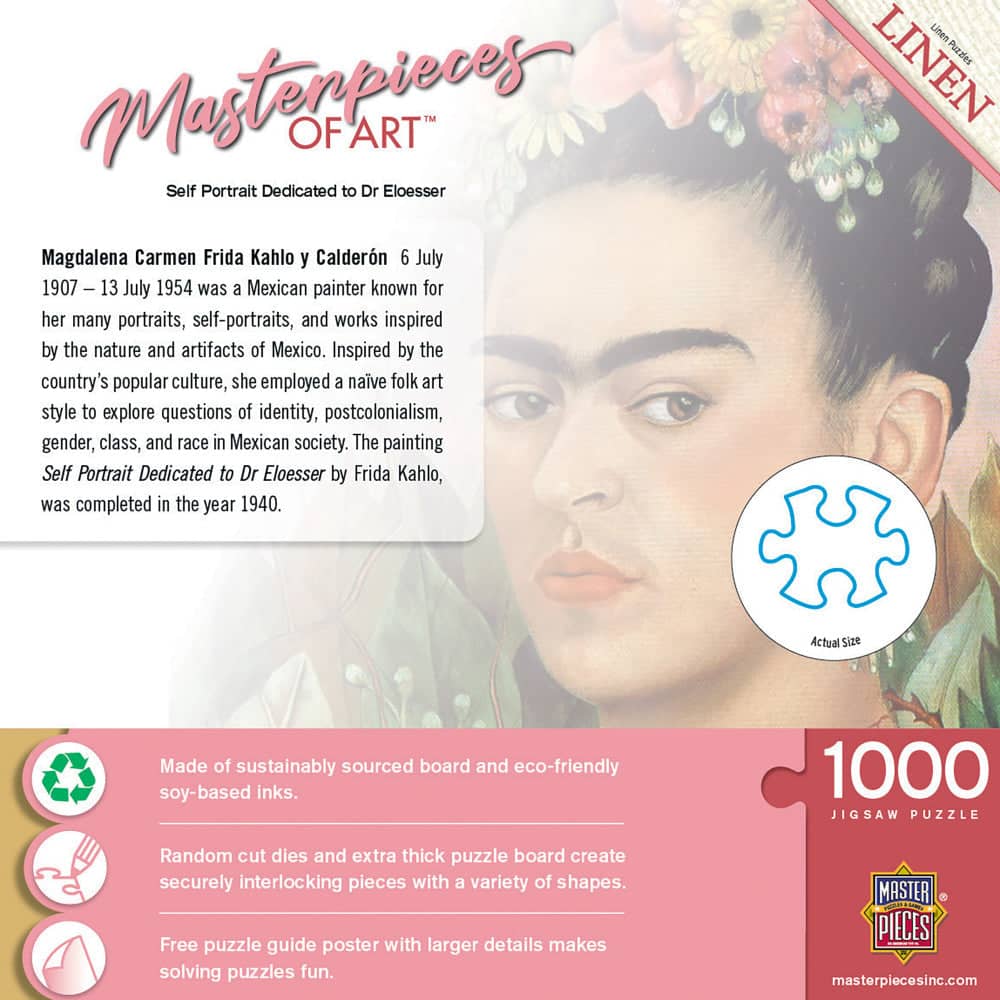 MasterPieces of Art - Frida Kahlo Self Portrait 1000 Piece Jigsaw Puzzle - Image 3