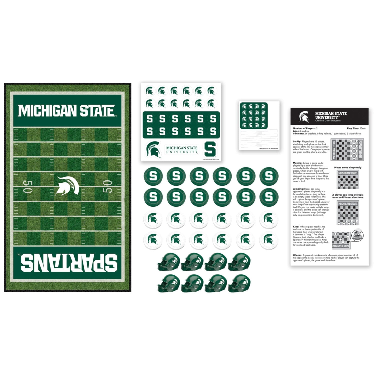 Michigan State Spartans Checkers Board Game - Image 2