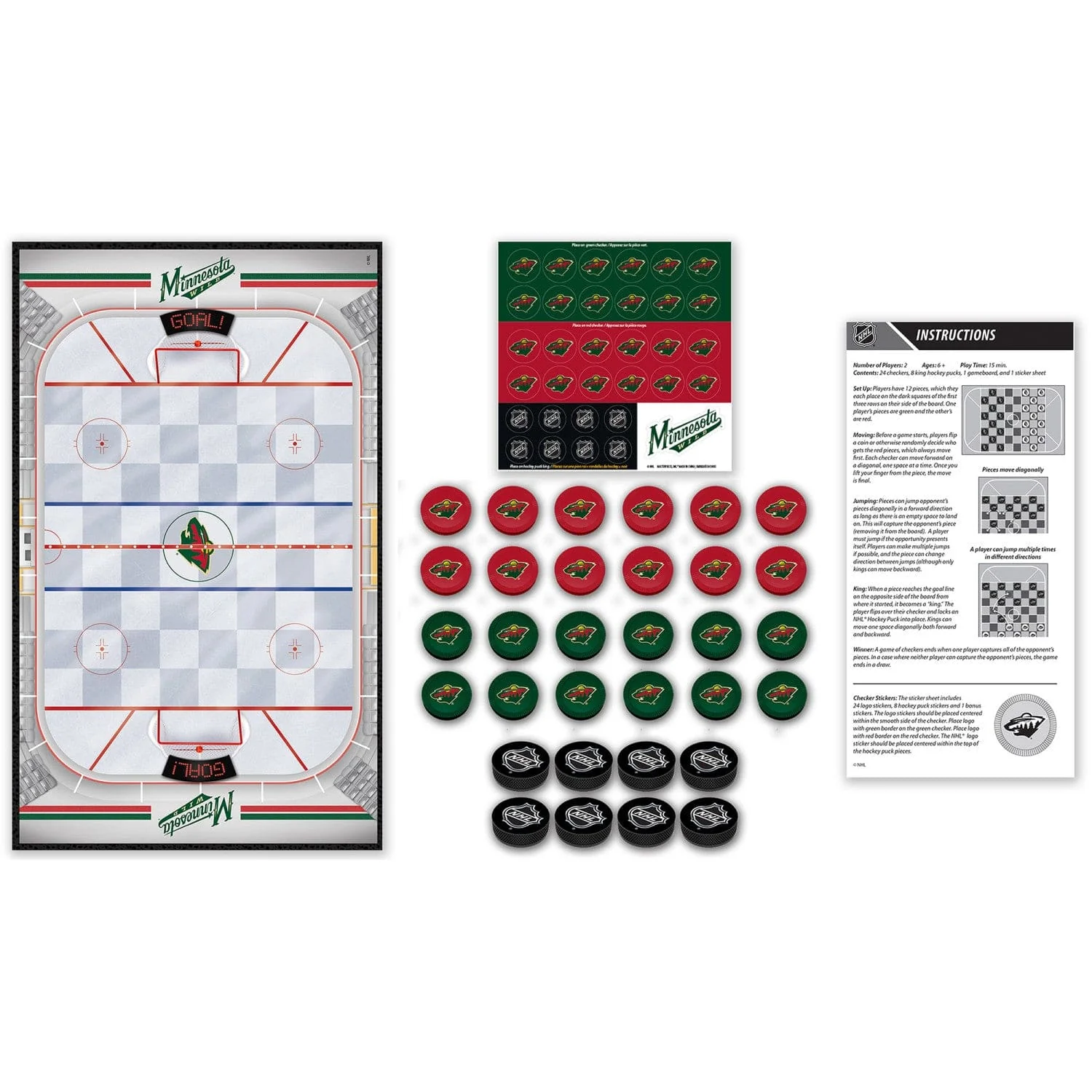 Minnesota Wild Checkers Board Game - Image 2