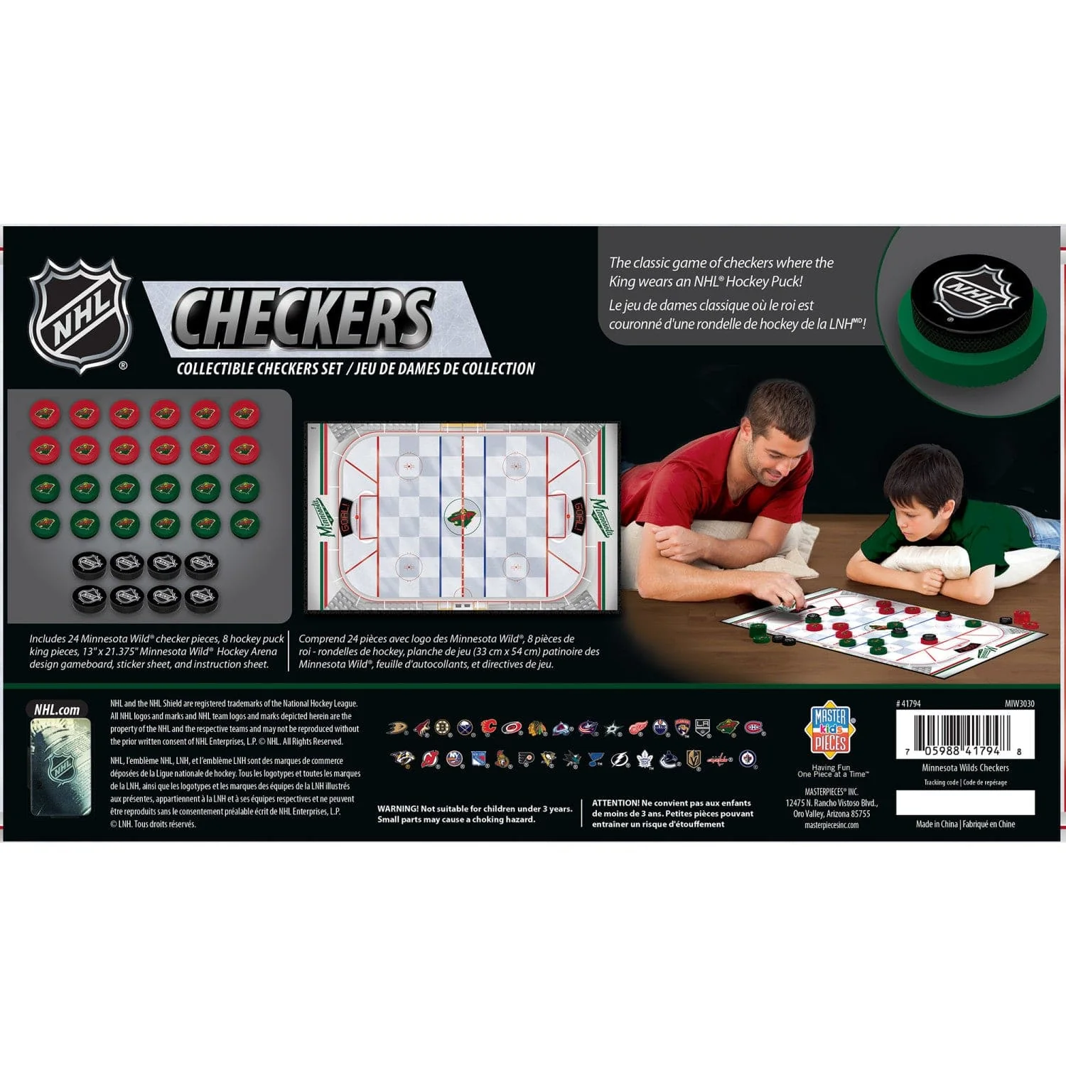 Minnesota Wild Checkers Board Game - Image 3