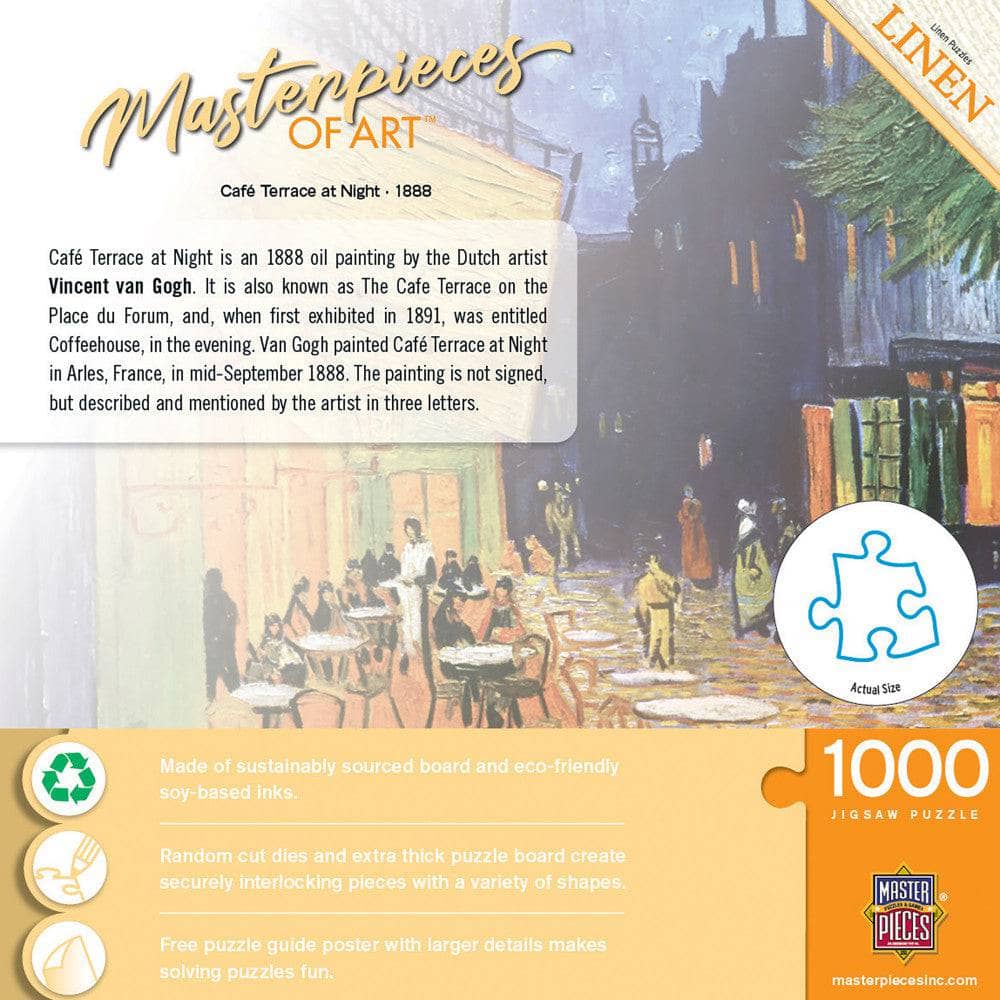 MasterPieces of Art - Cafe Terrace at Night 1000 Piece Jigsaw Puzzle - Image 3