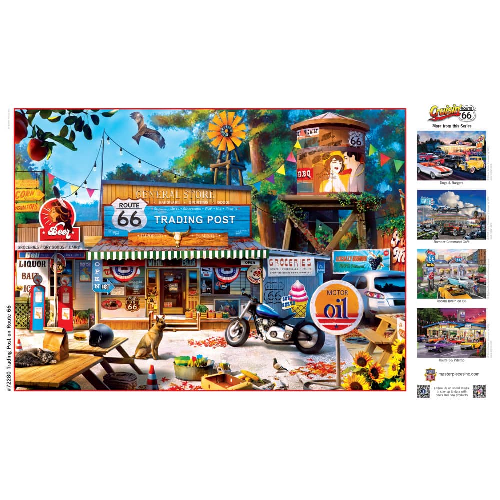 Cruisin' Route 66 - Trading Post on Route 66 1000 Piece Jigsaw Puzzle - Image 4