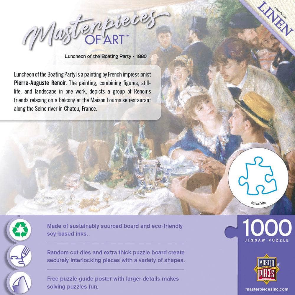 MasterPieces of Art - Luncheon of the Boating Party 1000 Piece Jigsaw Puzzle - Image 3