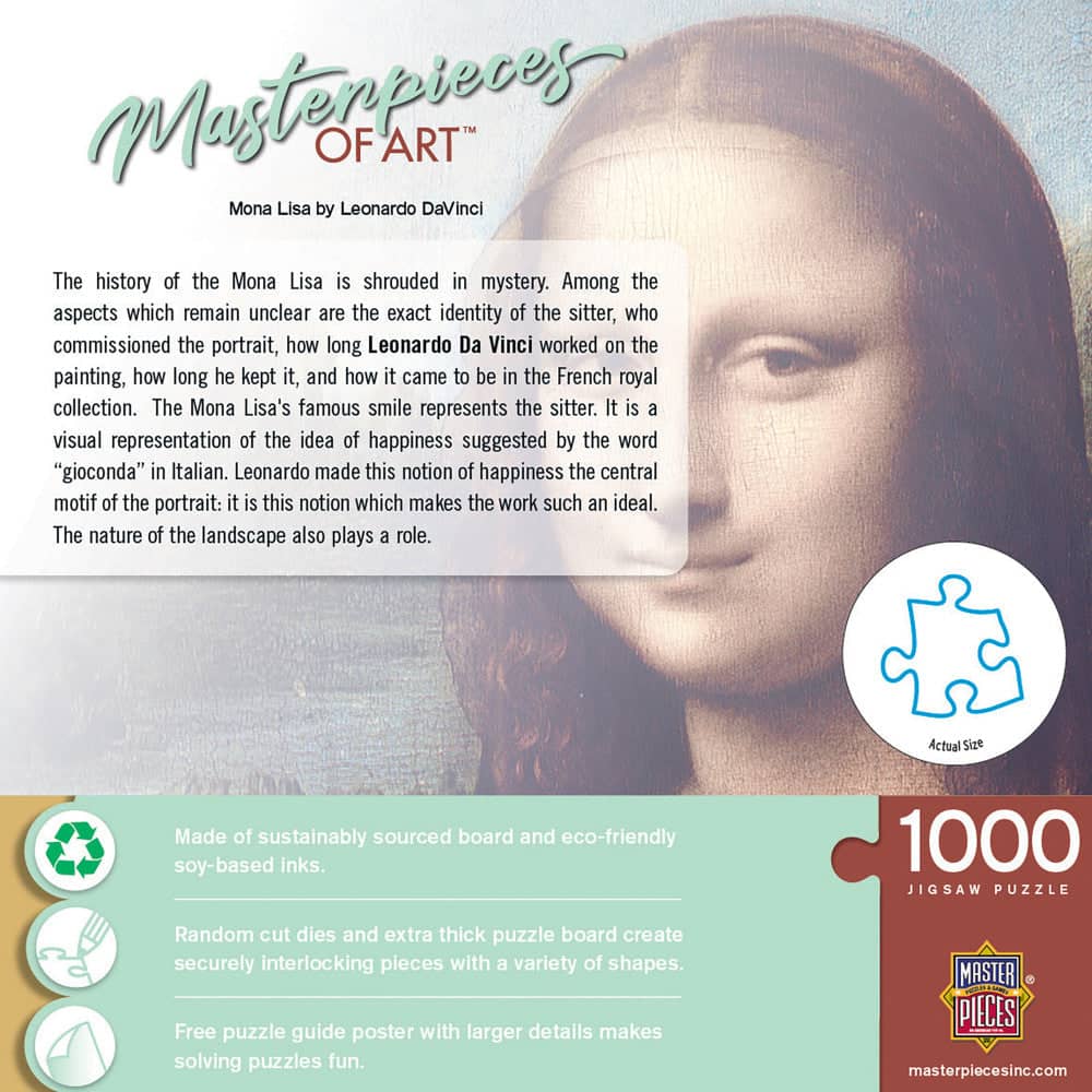 MasterPieces of Art - Mona Lisa 1000 Piece Jigsaw Puzzle - Image 3