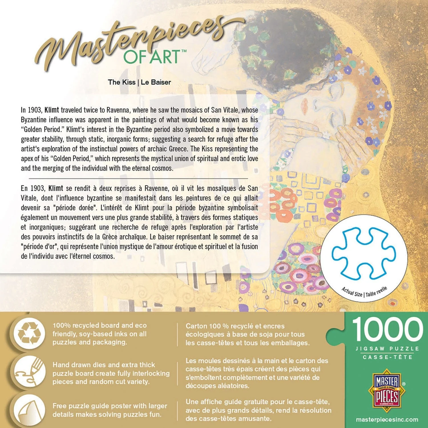 MasterPieces of Art - The Kiss 1000 Piece Jigsaw Puzzle - Image 3