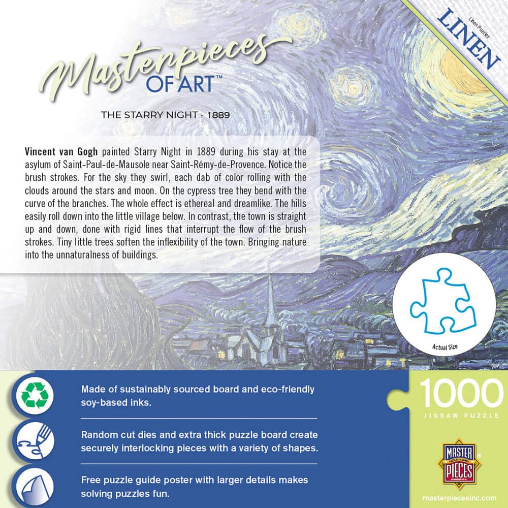 MasterPieces of Art - The Starry Night 1000 Piece Jigsaw Puzzle - Image 3