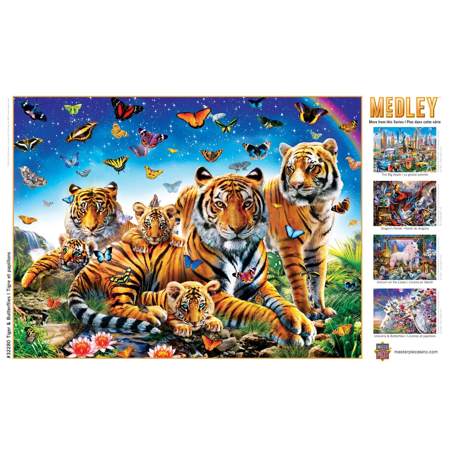 Medley - Tiger & Butterflies 300 Piece EZ Grip Jigsaw Puzzle - Image 4