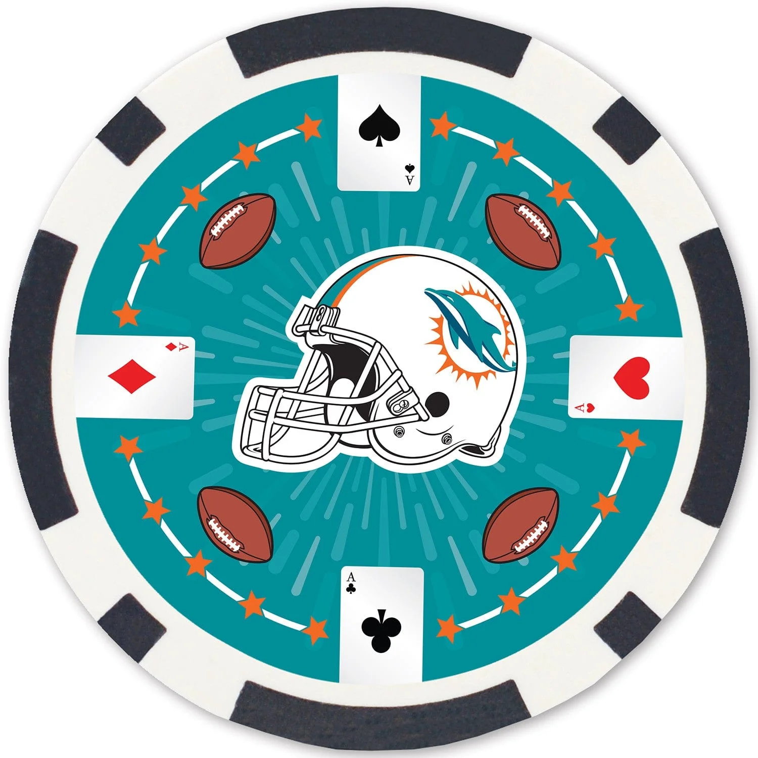 Miami Dolphins 100 Piece Poker Chips - Image 3