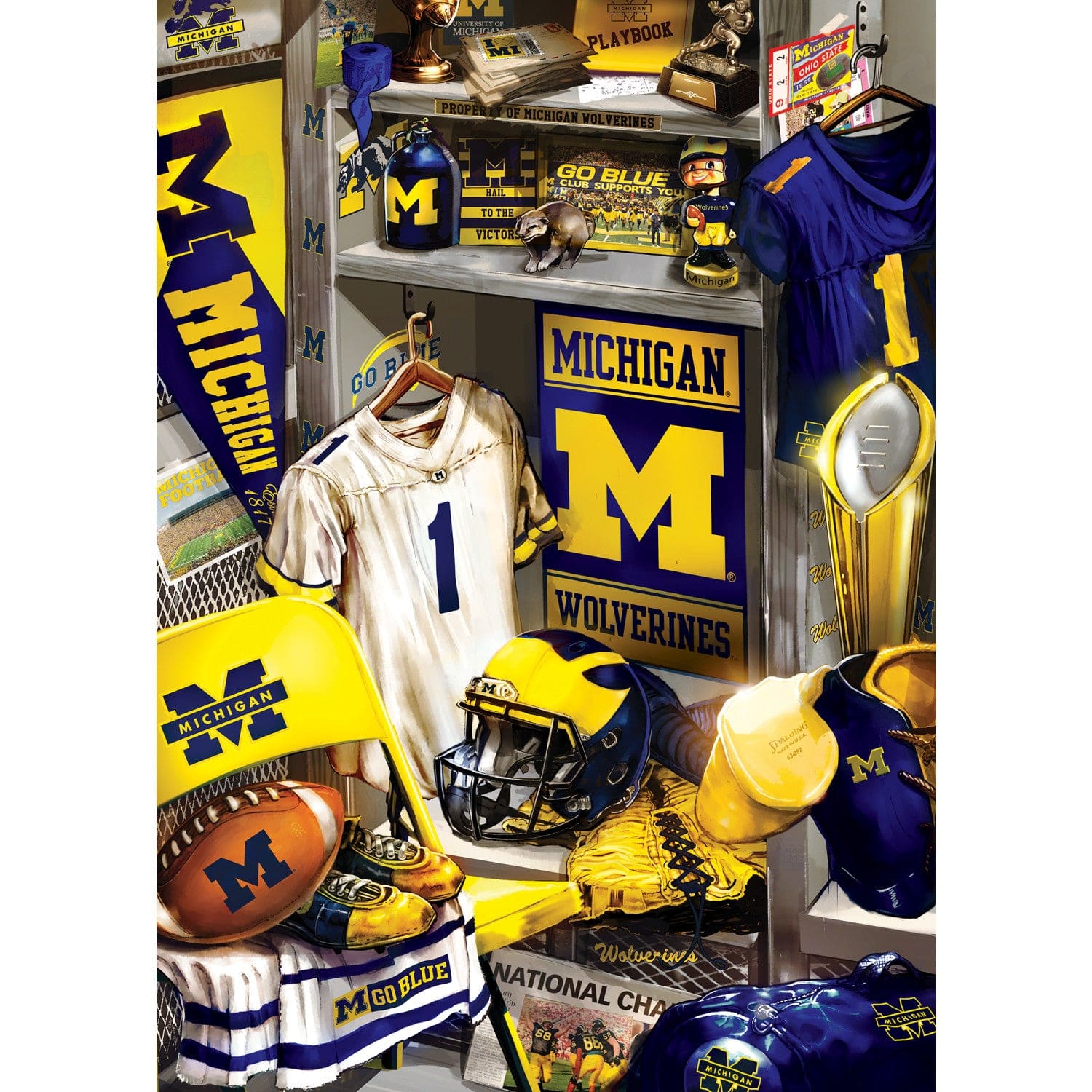 Michigan Wolverines - Locker Room 500 Piece Jigsaw Puzzle - Image 2