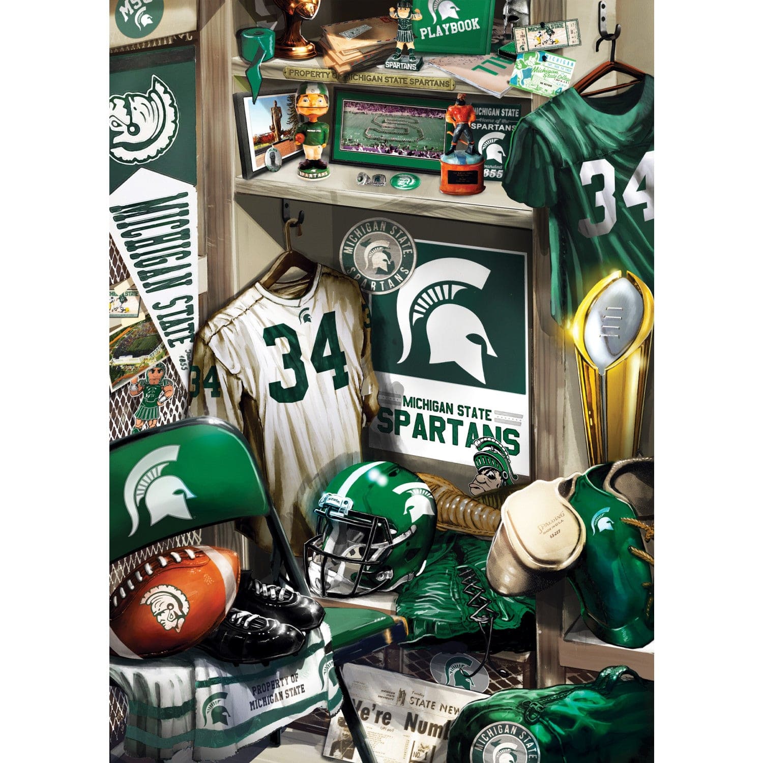 Michigan State Spartans - Locker Room 500 Piece Jigsaw Puzzle - Image 2
