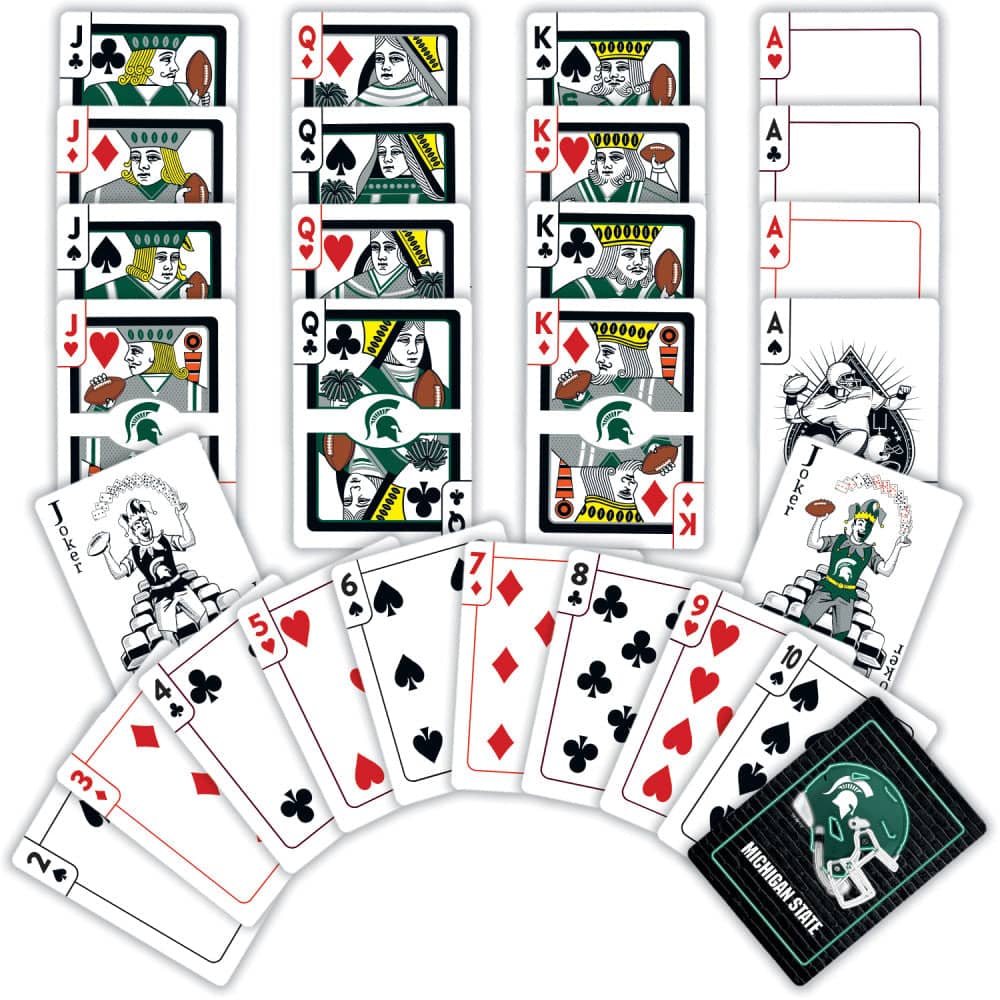 Michigan State Spartans Neon-Styled Playing Cards - 54 Card Deck - Image 2