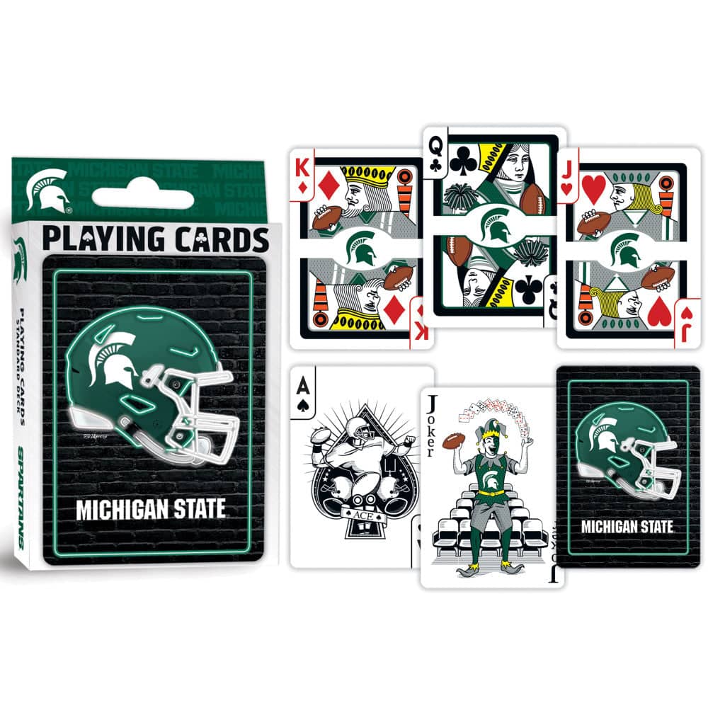 Michigan State Spartans Neon-Styled Playing Cards - 54 Card Deck - Image 3