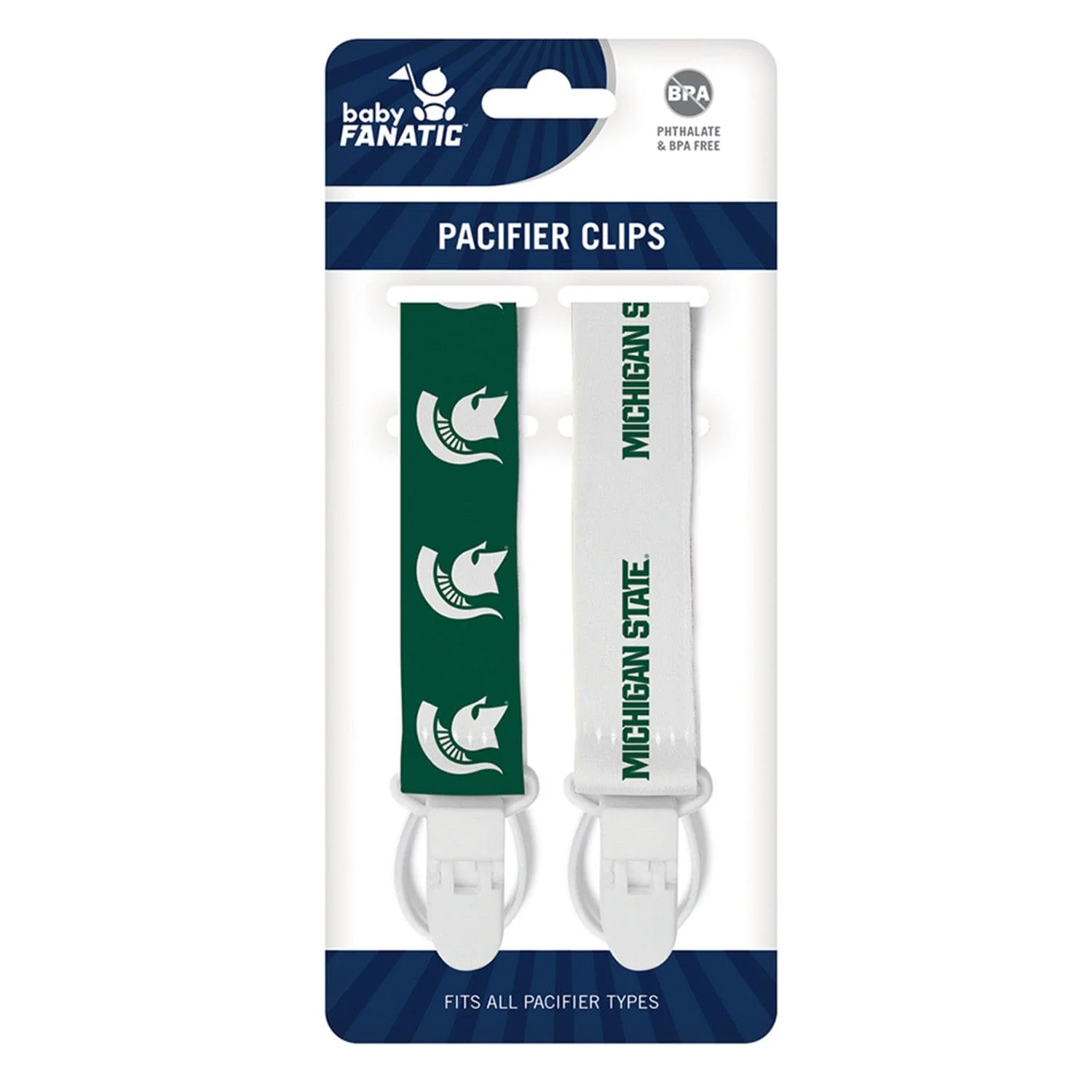 Michigan State Spartans - Pacifier Clip 2-Pack - Image 2