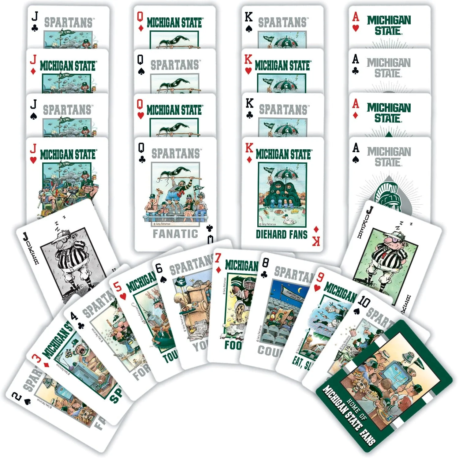 Michigan State Spartans Fan Deck Playing Cards - 54 Card Deck - Image 2
