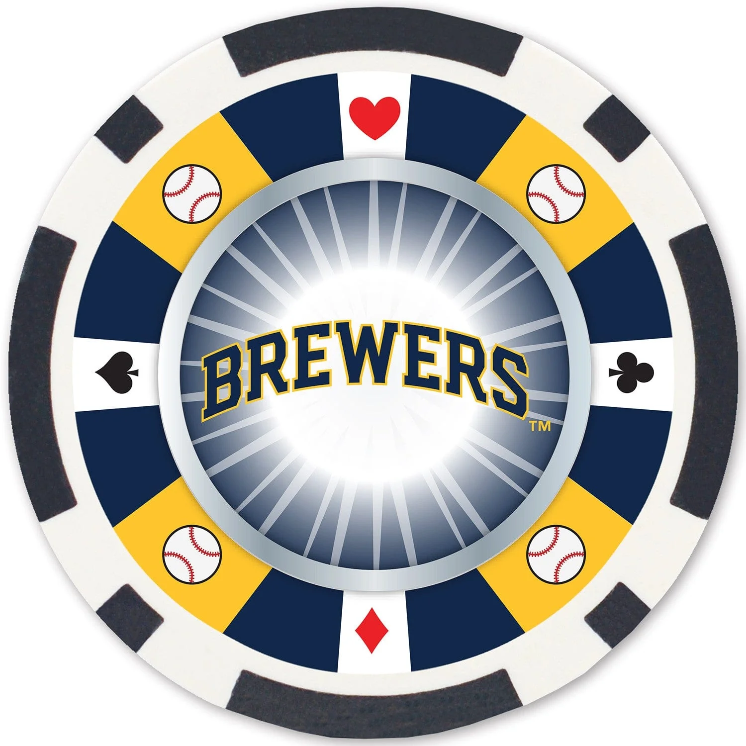 Milwaukee Brewers 100 Piece Poker Chips - Image 2