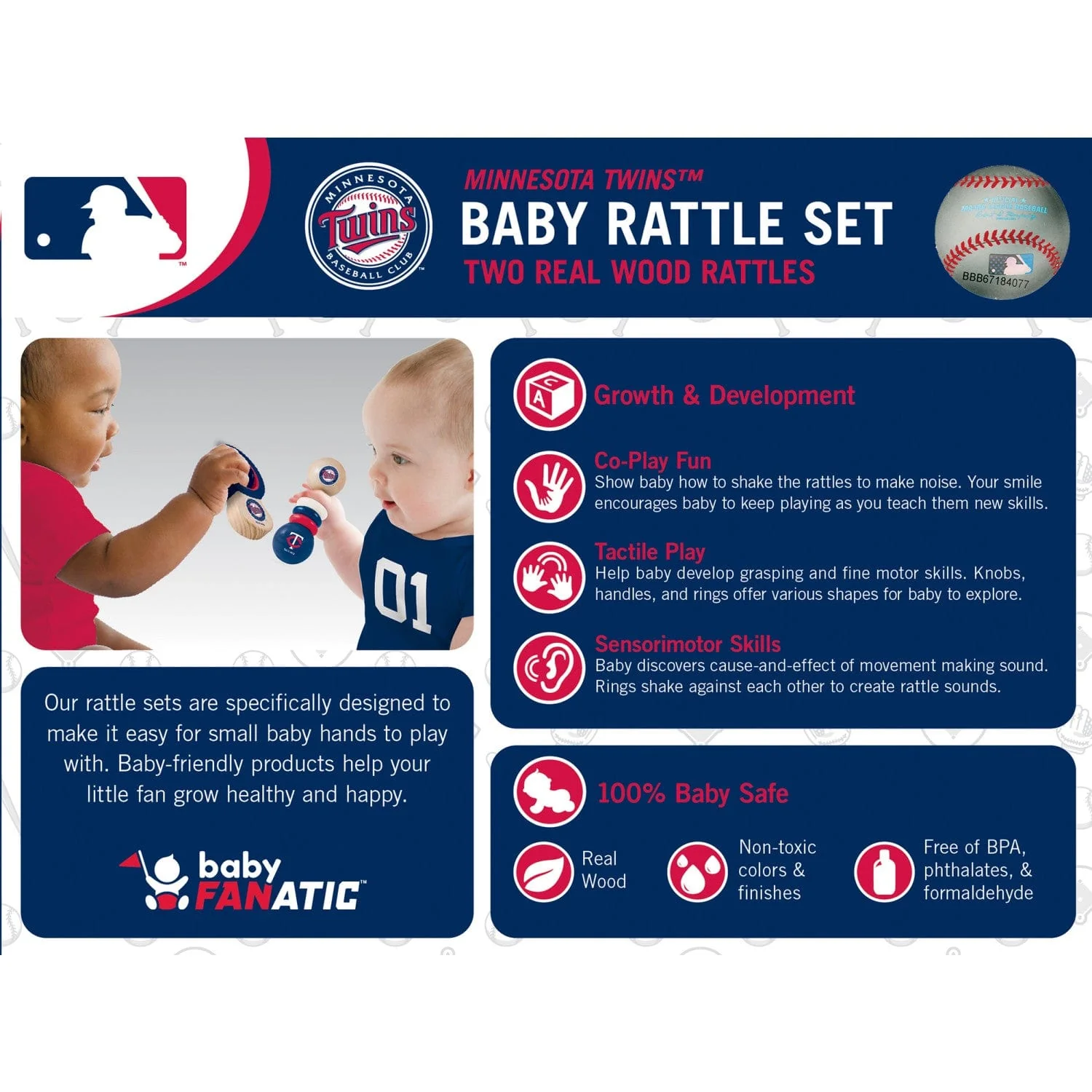 Minnesota Twins - Baby Rattles 2-Pack - Image 3