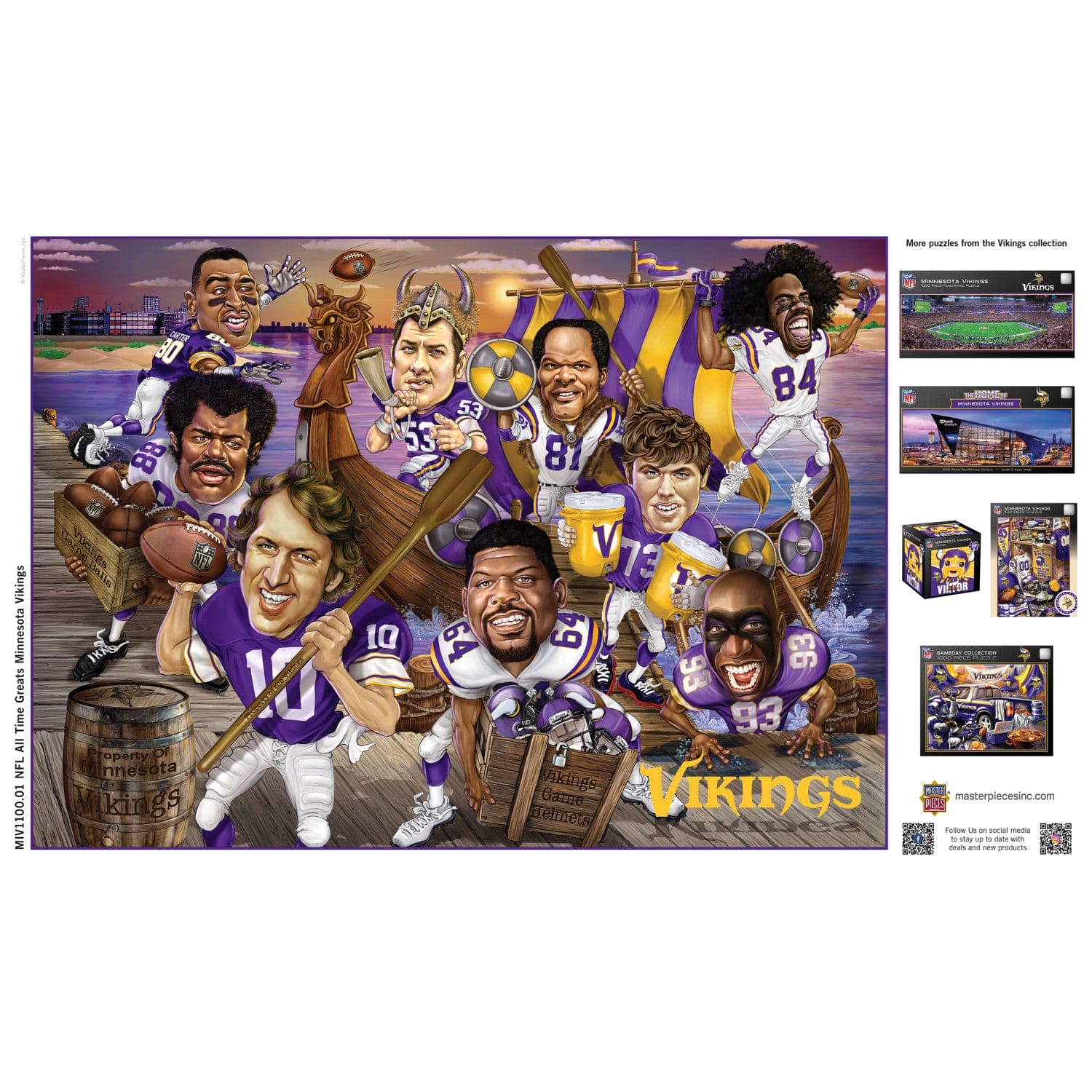 Minnesota Vikings - All Time Greats 500 Piece Jigsaw Puzzle - Image 4